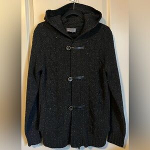 Vince Hooded Zip Wool Cardigan Sweater Mens Small